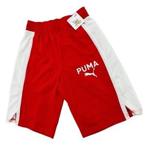 Puma White Fast Break Activewear Shorts